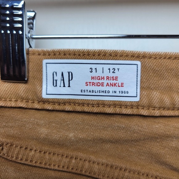 GAP High Rise Stride Ankle Jeans 31/12T Wide Leg Retro Spiced Brown Denim Fall - Picture 5 of 10